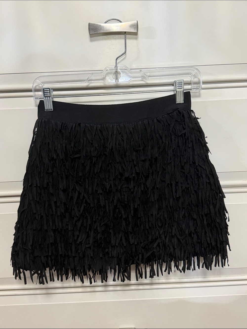 Forever 21 Black Fringe Mini Skirt